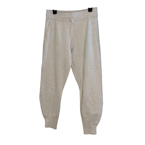 Lululemon WomensJogger Size 6 Cream Knit Mid Rise Pockets Drawstring